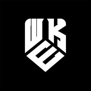 WEK letter logo design on black background. WEK creative initials letter logo concept. WEK letter design.
