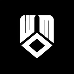 WOM letter logo design on black background. WOM creative initials letter logo concept. WOM letter design.
