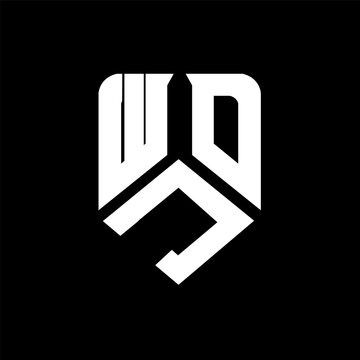 WJD letter logo design on black background. WJD creative initials letter logo concept. WJD letter design.
