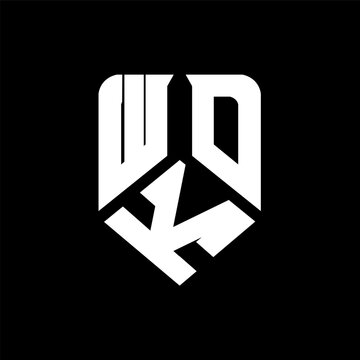 WKD letter logo design on black background. WKD creative initials letter logo concept. WKD letter design.

