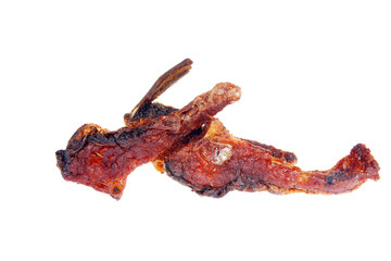 Delicious grilled fish on a white background