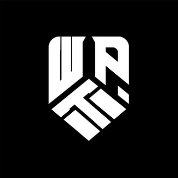 WTP letter logo design on black background. WTP creative initials letter logo concept. WTP letter design.
