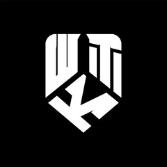 WKT letter logo design on black background. WKT creative initials letter logo concept. WKT letter design.
