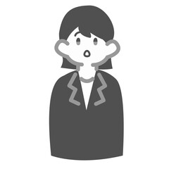 驚いた表情の女性会社員