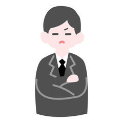 腕を組んで怒る男性会社員
