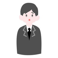 驚いた表情の男性会社員