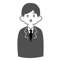 驚いた表情の男性会社員