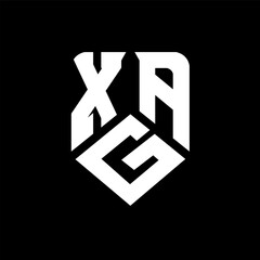 XGA letter logo design on black background. XGA creative initials letter logo concept. XGA letter design.
