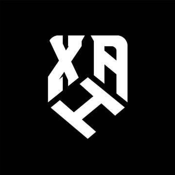 XHA letter logo design on black background. XHA creative initials letter logo concept. XHA letter design.
