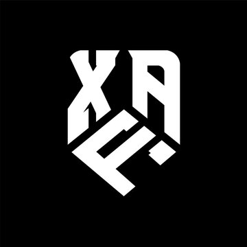 XFA letter logo design on black background. XFA creative initials letter logo concept. XFA letter design.
