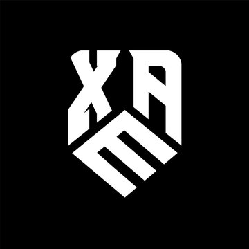 XEA letter logo design on black background. XEA creative initials letter logo concept. XEA letter design.
