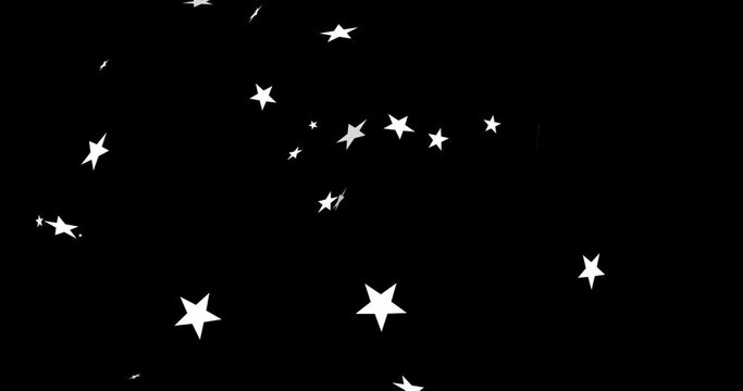 Animation of floating stars on black background