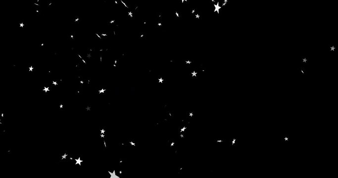 Animation of floating stars on black background