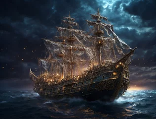Muurstickers ship in the night © Ali