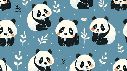 seamless pattern with panda 