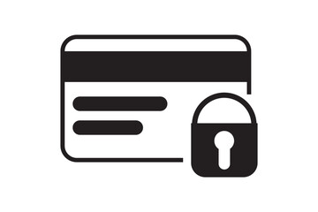 Obraz premium Credit card icon with a padlock, Financial security
