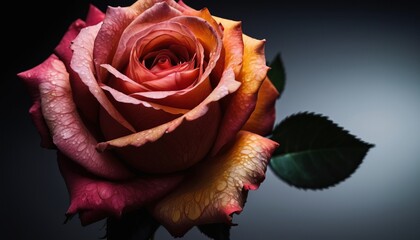 A captivating bouquet of roses, ranging various color in the play of light - obrazy, fototapety, plakaty