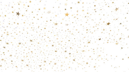 Fototapeta na wymiar Festive Golden Stars Sprinkled Across a Night Sky, Isolated on Transparent Background, Generative AI