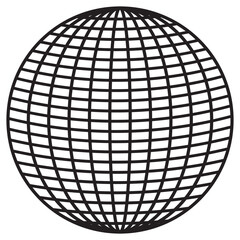 circle globe logo icon vector. Globe icon. World vector set. Earth globe sign. Planet symbol. Black isolated globe icons set on white background.