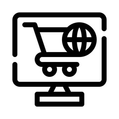 online shop line icon