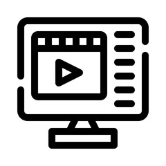 video clip line icon