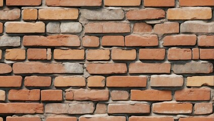 Obraz premium Aged Red Brick Wall Seamless Texture Background. AI Generated 