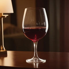 glass of red wine in the hotel table room