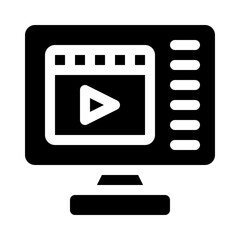 video clip glyph icon