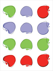 Set colorfull sticker abstract liquid blotch fluid shape random colored form modern graphic elements minimalist social media cute sticker chat doodle style collection illustration isolated on white