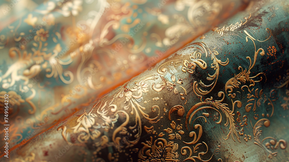 Poster a close-up shot of a vintage-inspired abstract pattern, with intricate details and subtle shading in
