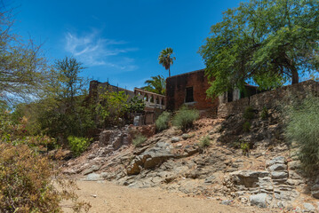 Beautiful scene at El Triunfo Ghost town in Baja California, Mexico