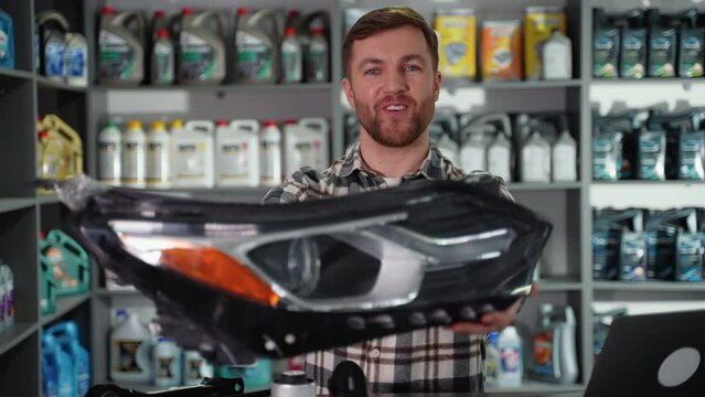 Seller gives the client new automotive headlight