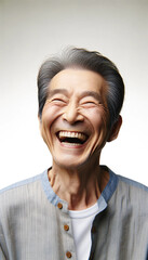 笑顔なアジア人の男性のおじいちゃん(爆笑・男・老人・爽やか・笑ってる・日本人) Smiling Asian male grandpa (lol, man, old man, refreshing, smiling, Japanese)