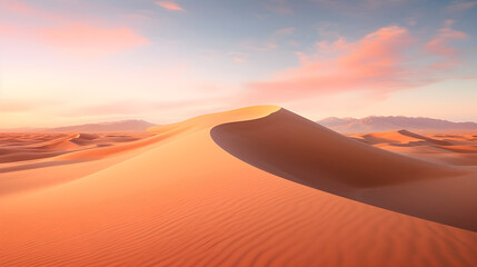 Fototapeta na wymiar Picturesque Deserted Landscape: The Arresting Beauty of the Desert at Sunset