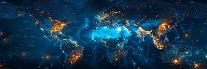 Global network concept. World map. Business strategy. - obrazy, fototapety, plakaty