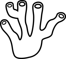 Obraz premium Seaweed Coral outline vector