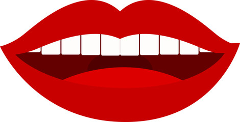 Smiling Mouth red lips