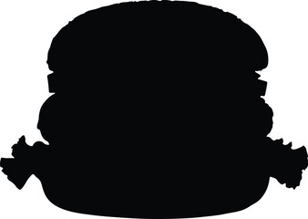Burger Silhouette Vector Illustration White Background