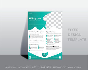 modern health care and medical flyer design layout template,
