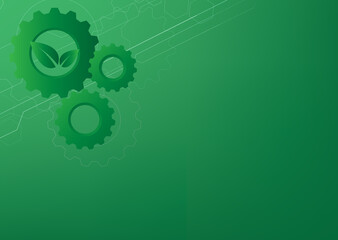 green cog design for presentation