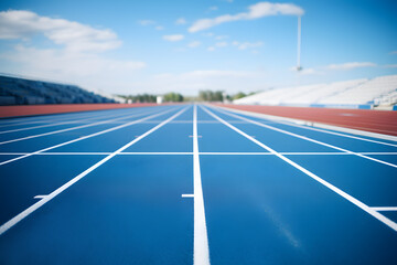 Blue empty racing track