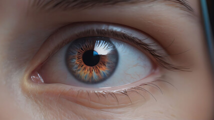 Fototapeta premium Close up of a Human full Eye with Artistic Lighting