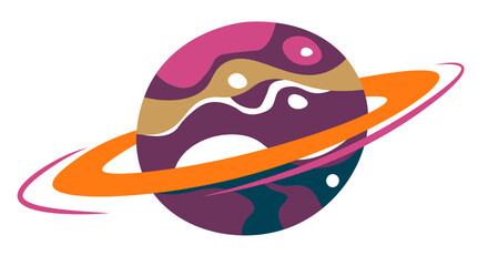 Planet in outer space, celestial body or star