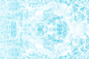 Blue water surface texture with ripples, splashes, and bubbles. Abstract summer banner background Water waves in sunlight with copy space cosmetic moisturizer micellar toner emulsion. Blue water wave.