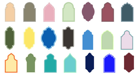 Set of Muslim  illustration shape colorful