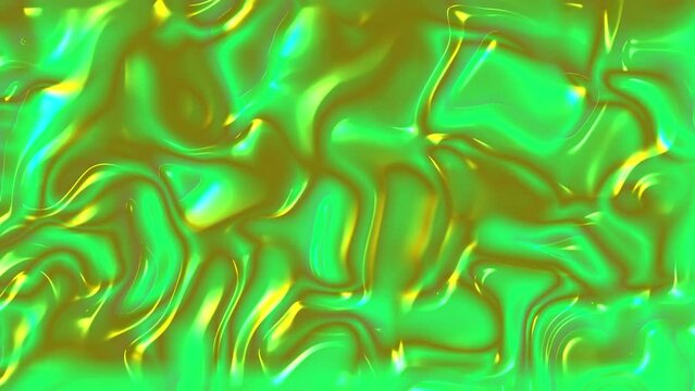 Abstract green color liquid glossy smooth animation. Liquid background UHD 4k video moving.