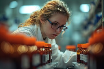 Aseptic Technique in a Pharmacy Pharmacists practicing aseptic technique while preparing sterile medications