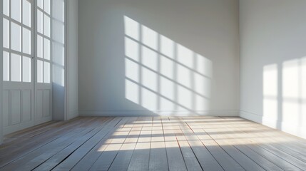 empty room light window old house, tone pastel