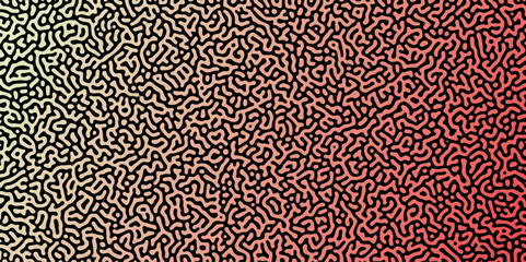 Abstract Reaction-diffusion or Turing pattern natural texture, in a black pink gradient colour scheme. Linear design with biological shapes.Organic lines in memphis. abstract turing organic wallpaper.