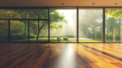 Fototapeta premium empty room light window old house, tone pastel
